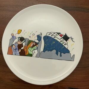 1980 Happy Clay Large Round Dish Platter Pottery By R.E.Brokken Decor Vintage